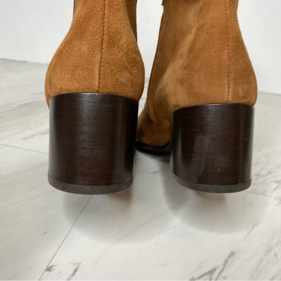 Paul Green Brown Suede Chelsea Heeled Bootie 6 / 8.5 - Picture 4 of 16